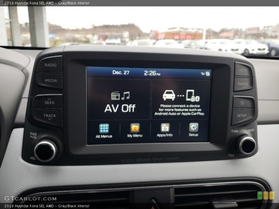 Gray/Black Interior Controls for the 2019 Hyundai Kona SEL AWD #131127095