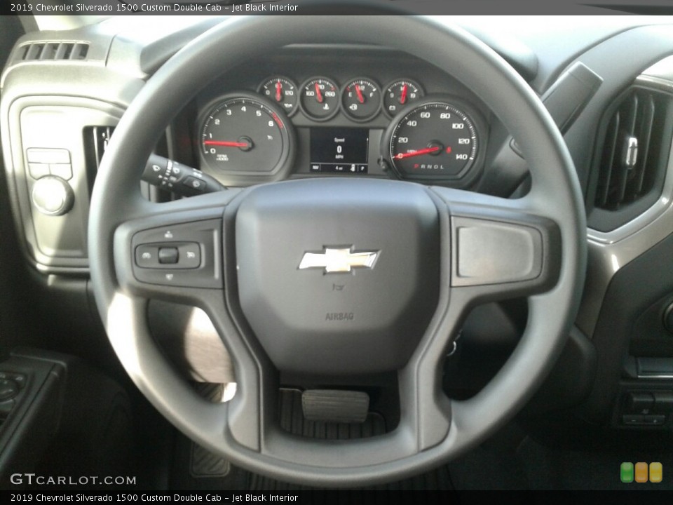 Jet Black Interior Steering Wheel for the 2019 Chevrolet Silverado 1500 Custom Double Cab #131129399