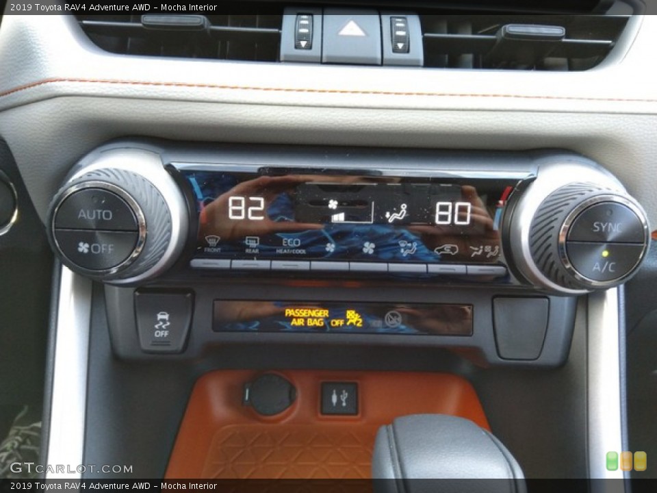 Mocha Interior Controls for the 2019 Toyota RAV4 Adventure AWD #131130407