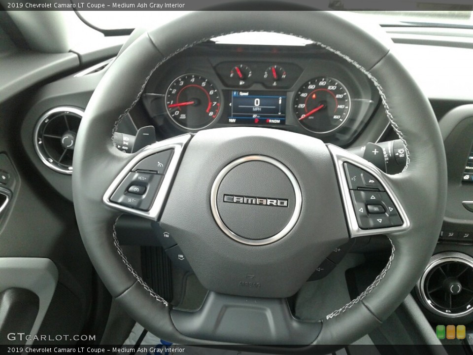 Medium Ash Gray Interior Steering Wheel for the 2019 Chevrolet Camaro LT Coupe #131131568