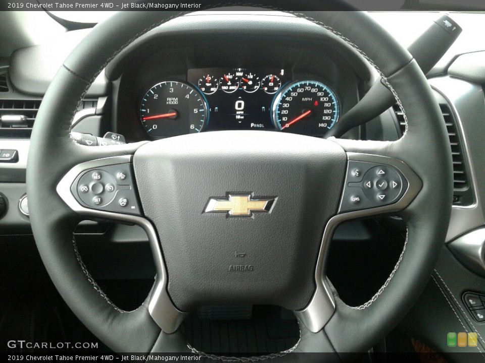 Jet Black/Mahogany Interior Steering Wheel for the 2019 Chevrolet Tahoe Premier 4WD #131132099