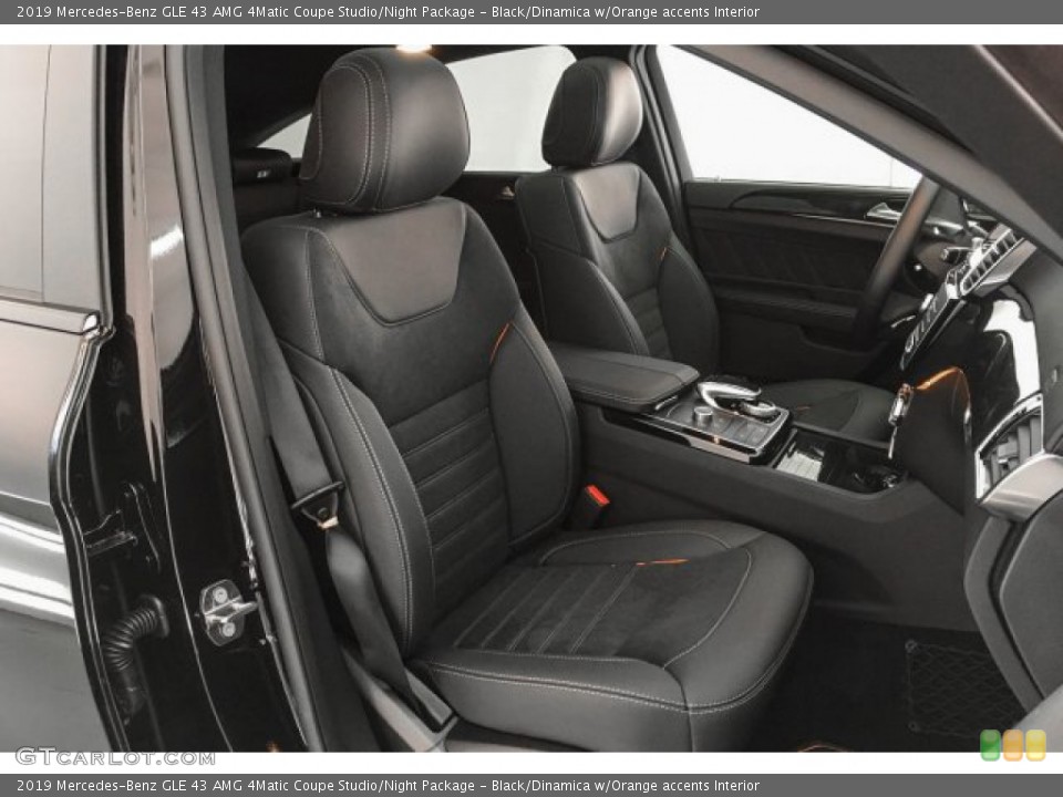 Black/Dinamica w/Orange accents Interior Prime Interior for the 2019 Mercedes-Benz GLE 43 AMG 4Matic Coupe Studio/Night Package #131143589