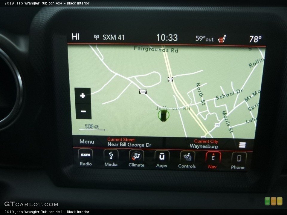Black Interior Navigation for the 2019 Jeep Wrangler Rubicon 4x4 #131153170