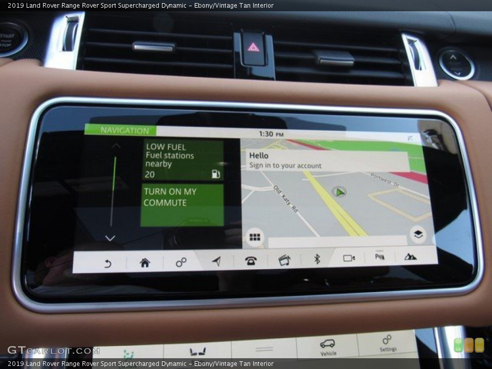 Ebony/Vintage Tan Interior Navigation for the 2019 Land Rover Range Rover Sport Supercharged Dynamic #131172941