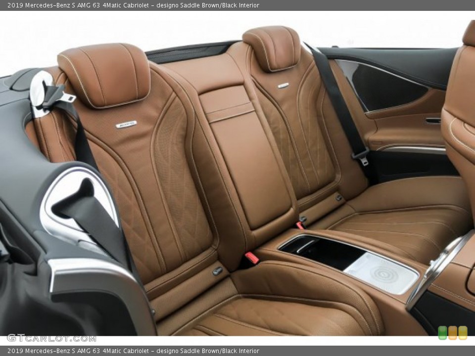 designo Saddle Brown/Black Interior Rear Seat for the 2019 Mercedes-Benz S AMG 63 4Matic Cabriolet #131173442