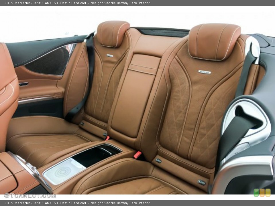 designo Saddle Brown/Black Interior Rear Seat for the 2019 Mercedes-Benz S AMG 63 4Matic Cabriolet #131173574