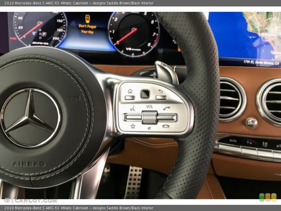 designo Saddle Brown/Black Interior Steering Wheel for the 2019 Mercedes-Benz S AMG 63 4Matic Cabriolet #131173654