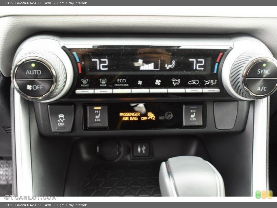 Light Gray Interior Controls for the 2019 Toyota RAV4 XLE AWD #131196042
