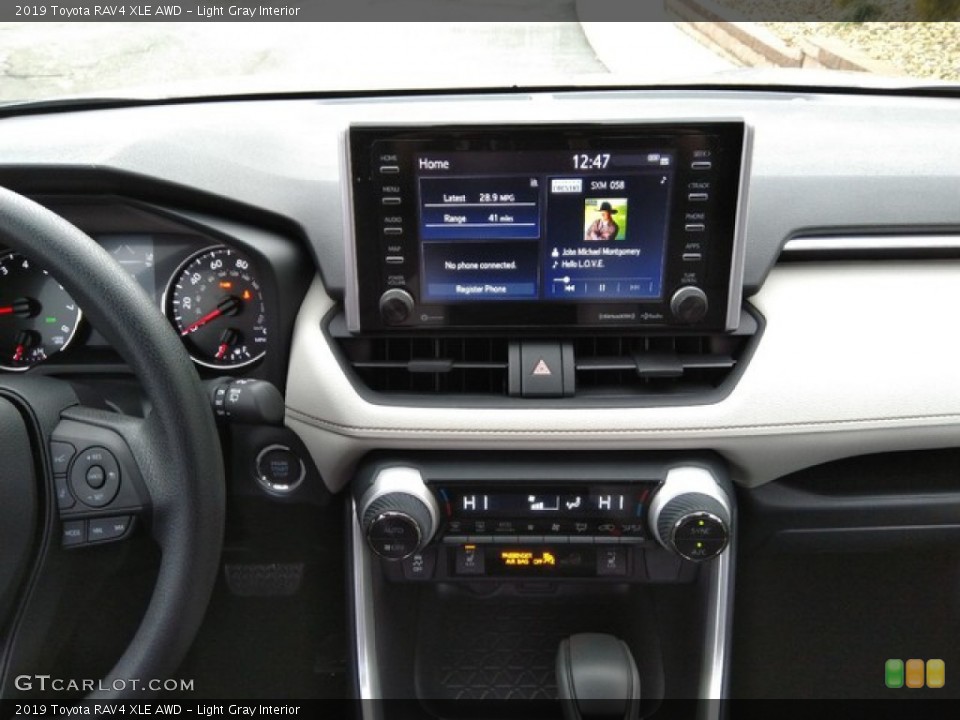 Light Gray Interior Controls for the 2019 Toyota RAV4 XLE AWD #131204147
