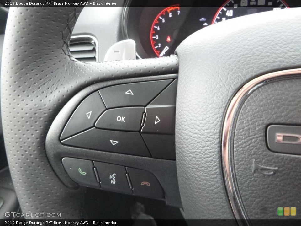 Black Interior Steering Wheel for the 2019 Dodge Durango R/T Brass Monkey AWD #131206943