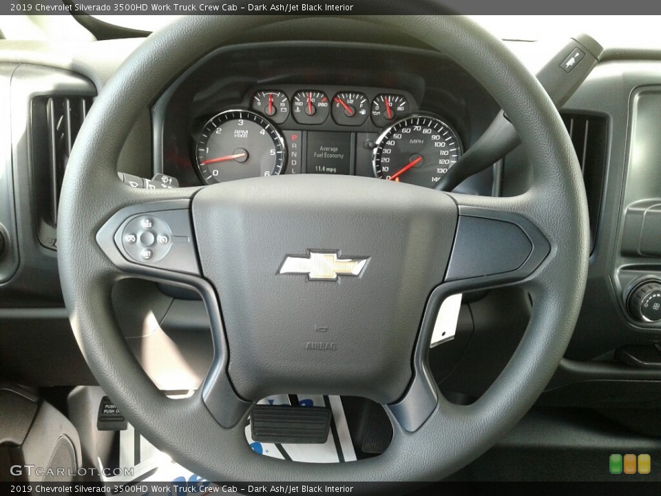 Dark Ash/Jet Black Interior Steering Wheel for the 2019 Chevrolet Silverado 3500HD Work Truck Crew Cab #131219735