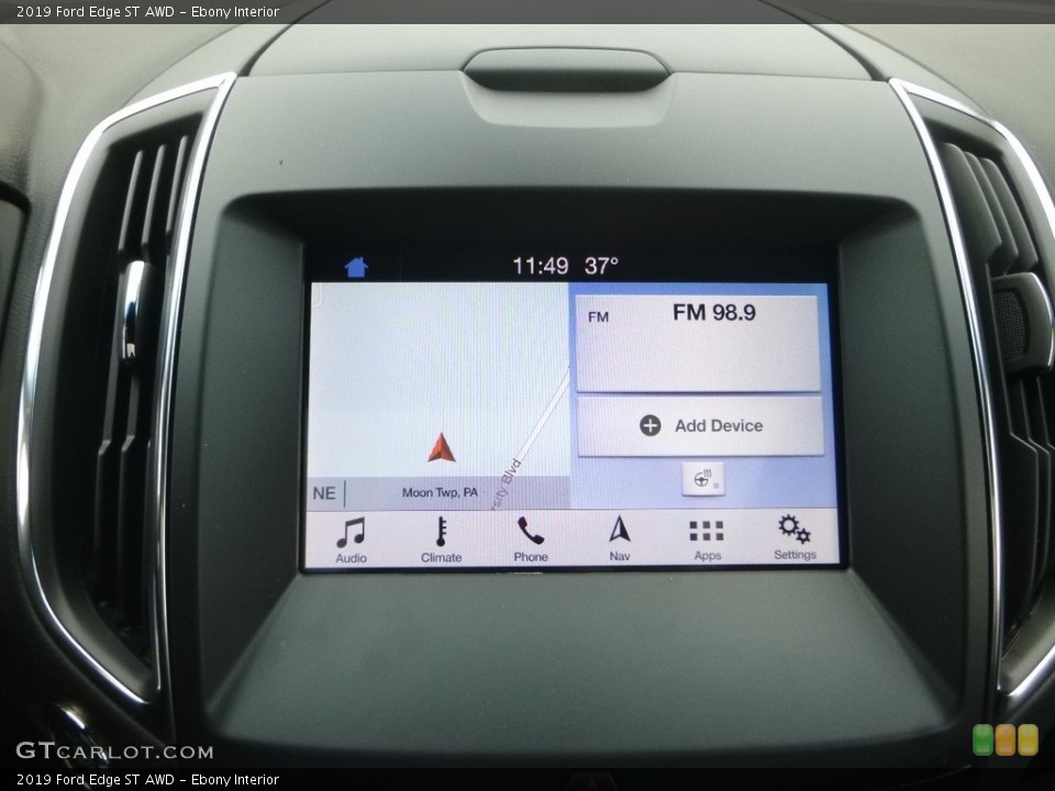 Ebony Interior Navigation for the 2019 Ford Edge ST AWD #131226189