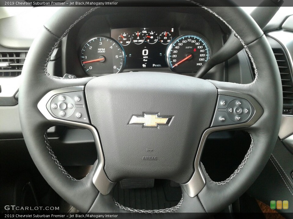 Jet Black/Mahogany Interior Steering Wheel for the 2019 Chevrolet Suburban Premier #131236242