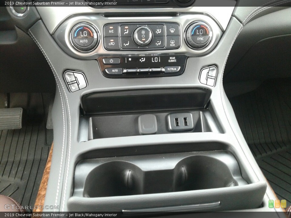 Jet Black/Mahogany Interior Controls for the 2019 Chevrolet Suburban Premier #131236269