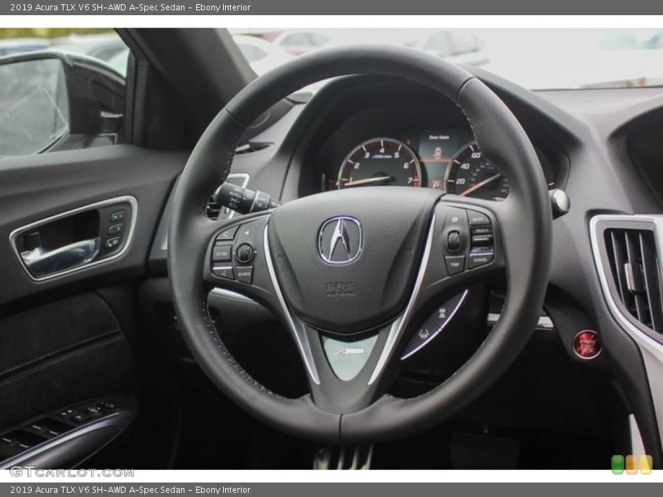 Ebony Interior Steering Wheel for the 2019 Acura TLX V6 SH-AWD A-Spec Sedan #131286603