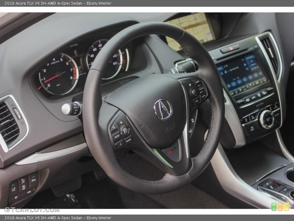 Ebony Interior Steering Wheel for the 2019 Acura TLX V6 SH-AWD A-Spec Sedan #131286732