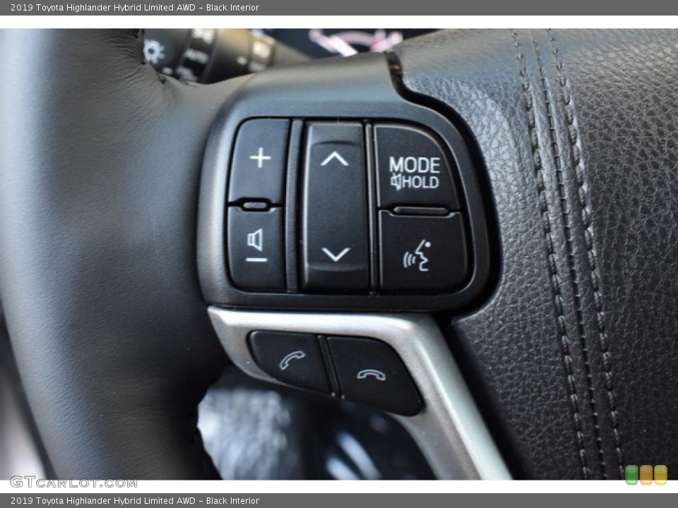Black Interior Steering Wheel for the 2019 Toyota Highlander Hybrid Limited AWD #131303931