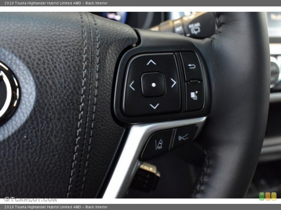 Black Interior Steering Wheel for the 2019 Toyota Highlander Hybrid Limited AWD #131303958