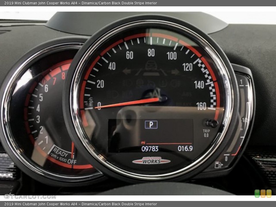 Dinamica/Carbon Black Double Stripe Interior Gauges for the 2019 Mini Clubman John Cooper Works All4 #131310408