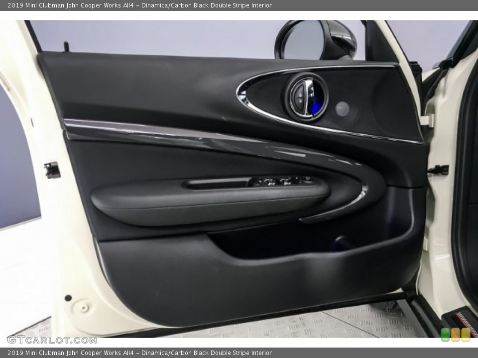 Dinamica/Carbon Black Double Stripe Interior Door Panel for the 2019 Mini Clubman John Cooper Works All4 #131310471