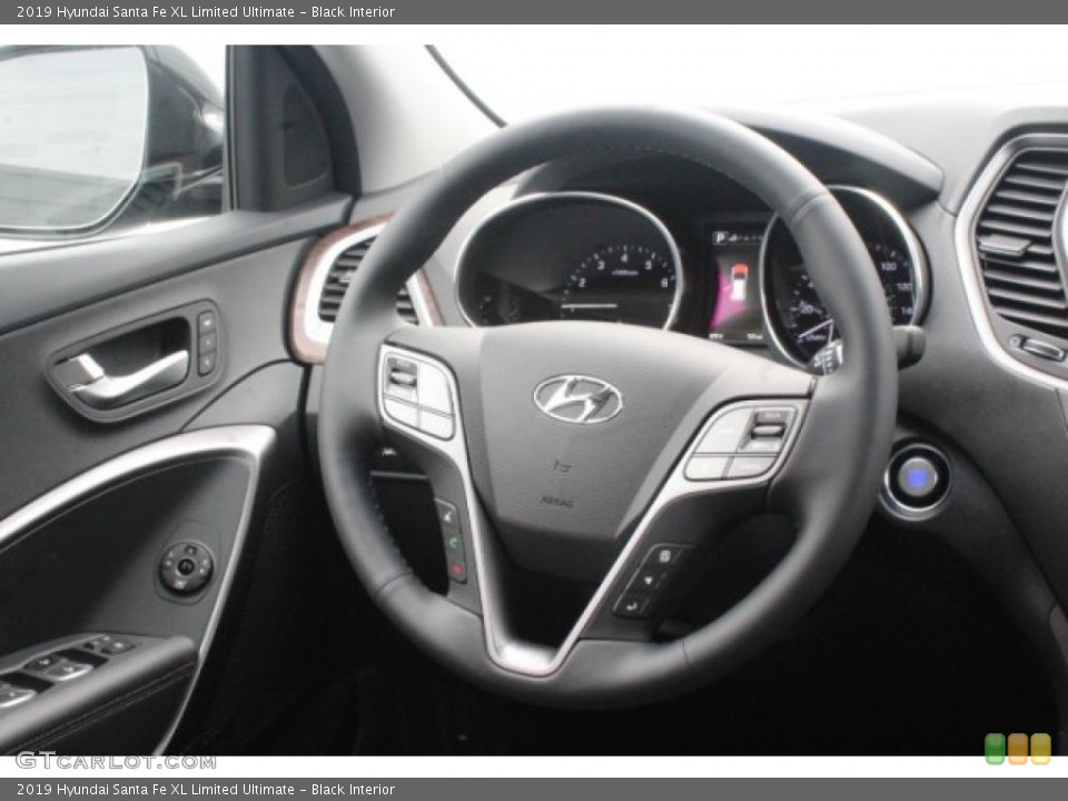 Black Interior Steering Wheel for the 2019 Hyundai Santa Fe XL Limited Ultimate #131311326