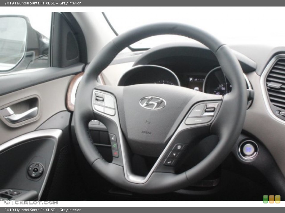 Gray Interior Steering Wheel for the 2019 Hyundai Santa Fe XL SE #131311467