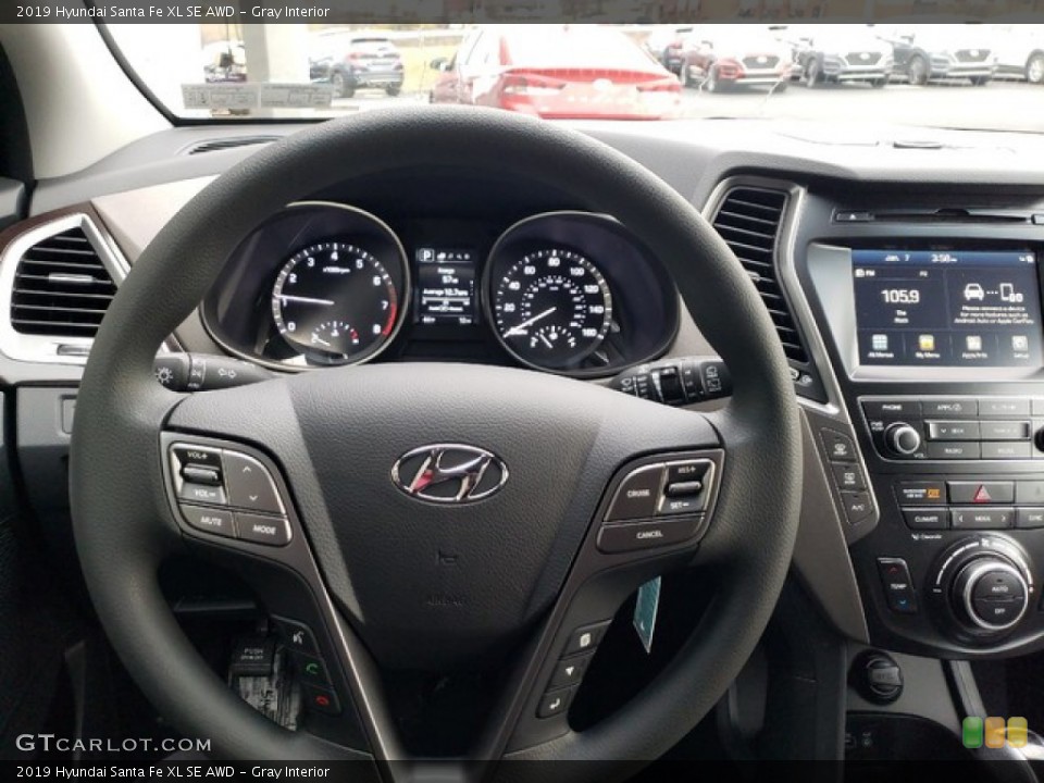 Gray Interior Steering Wheel for the 2019 Hyundai Santa Fe XL SE AWD #131315802