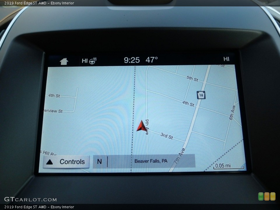 Ebony Interior Navigation for the 2019 Ford Edge ST AWD #131325156