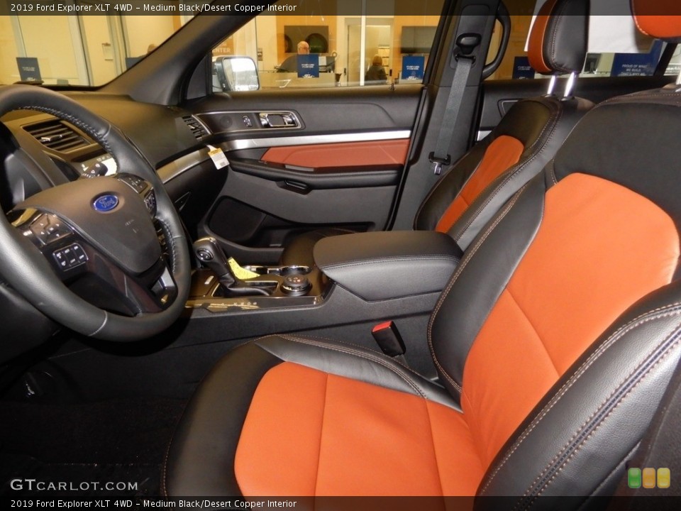 Medium Black/Desert Copper Interior Front Seat for the 2019 Ford Explorer XLT 4WD #131327802