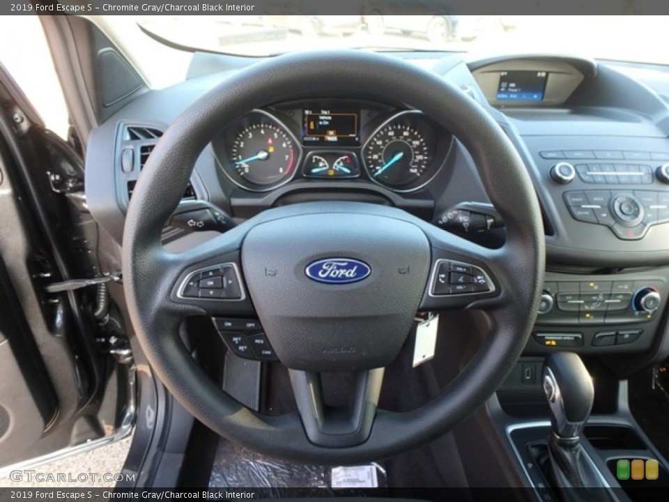 Chromite Gray/Charcoal Black Interior Steering Wheel for the 2019 Ford Escape S #131342429
