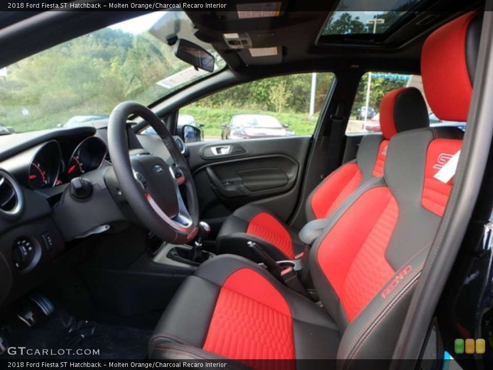 Molten Orange/Charcoal Recaro Interior Photo for the 2018 Ford Fiesta ST Hatchback #131342669