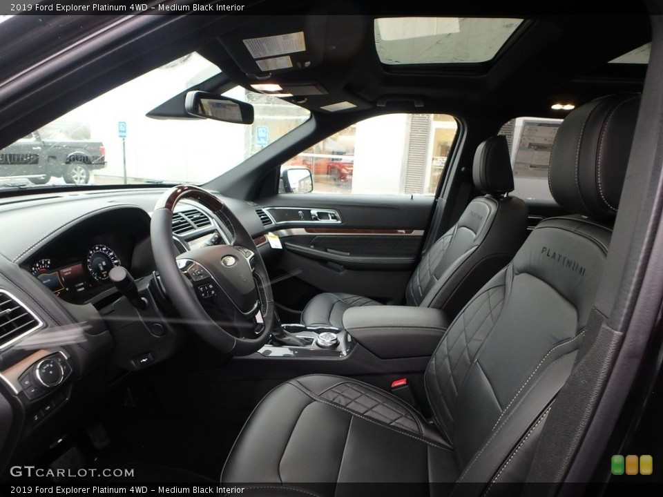 Medium Black Interior Front Seat for the 2019 Ford Explorer Platinum 4WD #131345747
