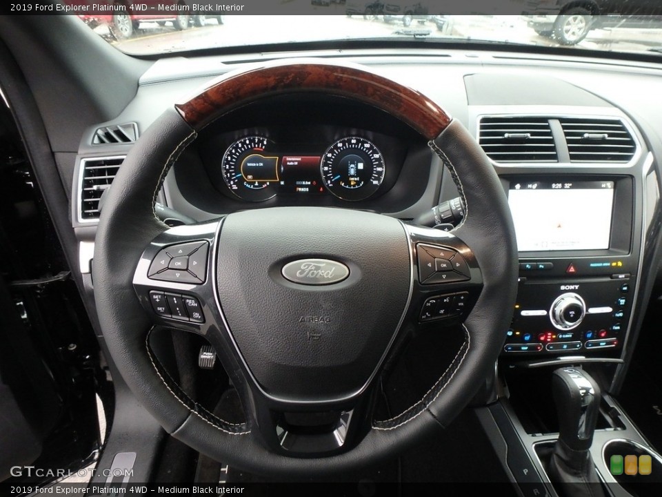 Medium Black Interior Steering Wheel for the 2019 Ford Explorer Platinum 4WD #131345900