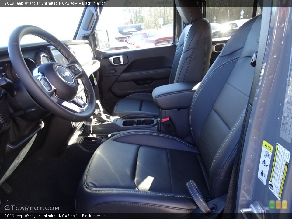 Black Interior Front Seat for the 2019 Jeep Wrangler Unlimited MOAB 4x4 #131346701