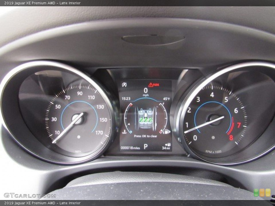 Latte Interior Gauges for the 2019 Jaguar XE Premium AWD #131355905