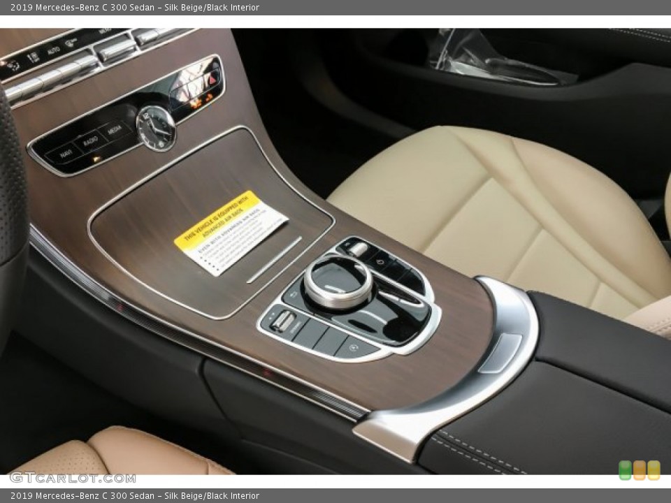 Silk Beige/Black Interior Controls for the 2019 Mercedes-Benz C 300 Sedan #131358245