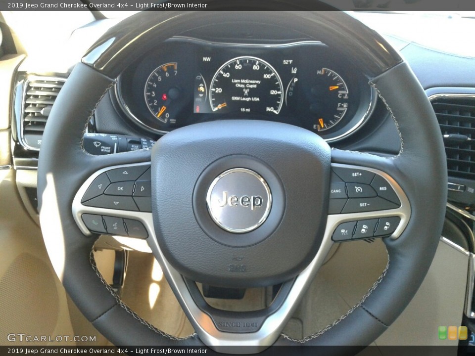 Light Frost/Brown Interior Steering Wheel for the 2019 Jeep Grand Cherokee Overland 4x4 #131372291