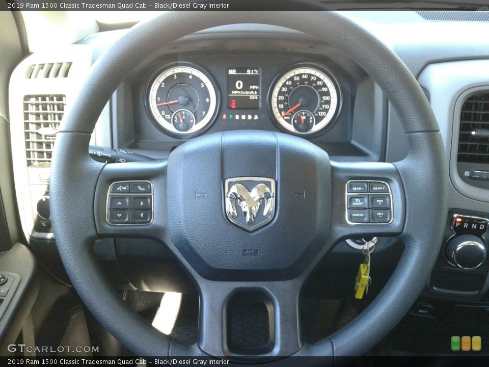 Black/Diesel Gray Interior Steering Wheel for the 2019 Ram 1500 Classic Tradesman Quad Cab #131373983