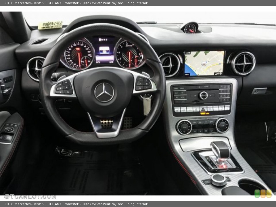 Black/Silver Pearl w/Red Piping Interior Steering Wheel for the 2018 Mercedes-Benz SLC 43 AMG Roadster #131379866