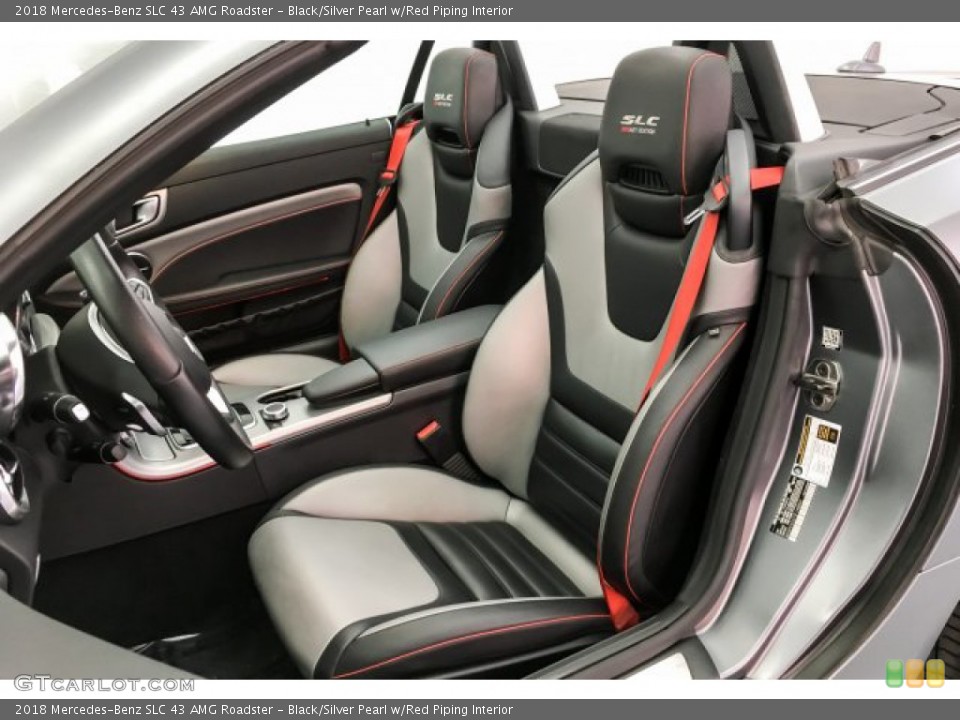 Black/Silver Pearl w/Red Piping 2018 Mercedes-Benz SLC Interiors