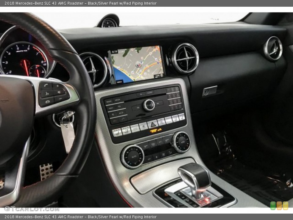 Black/Silver Pearl w/Red Piping Interior Controls for the 2018 Mercedes-Benz SLC 43 AMG Roadster #131380100