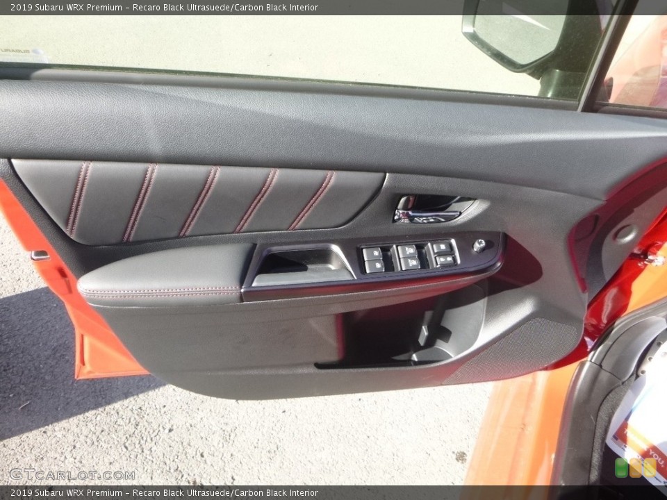 Recaro Black Ultrasuede/Carbon Black Interior Door Panel for the 2019 Subaru WRX Premium #131380274