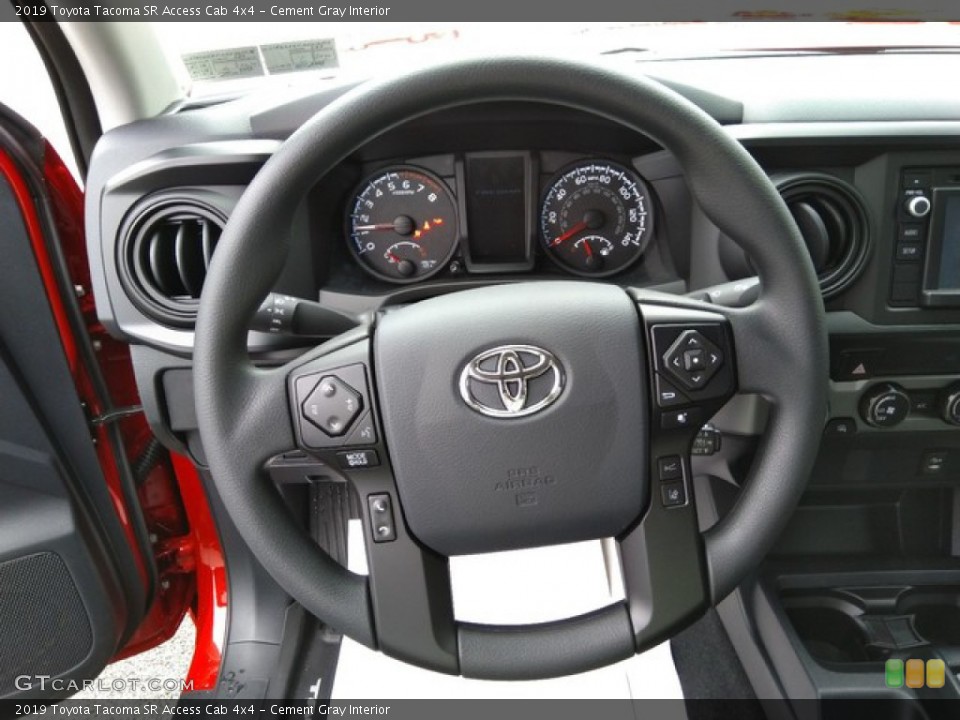Cement Gray Interior Steering Wheel for the 2019 Toyota Tacoma SR Access Cab 4x4 #131384186