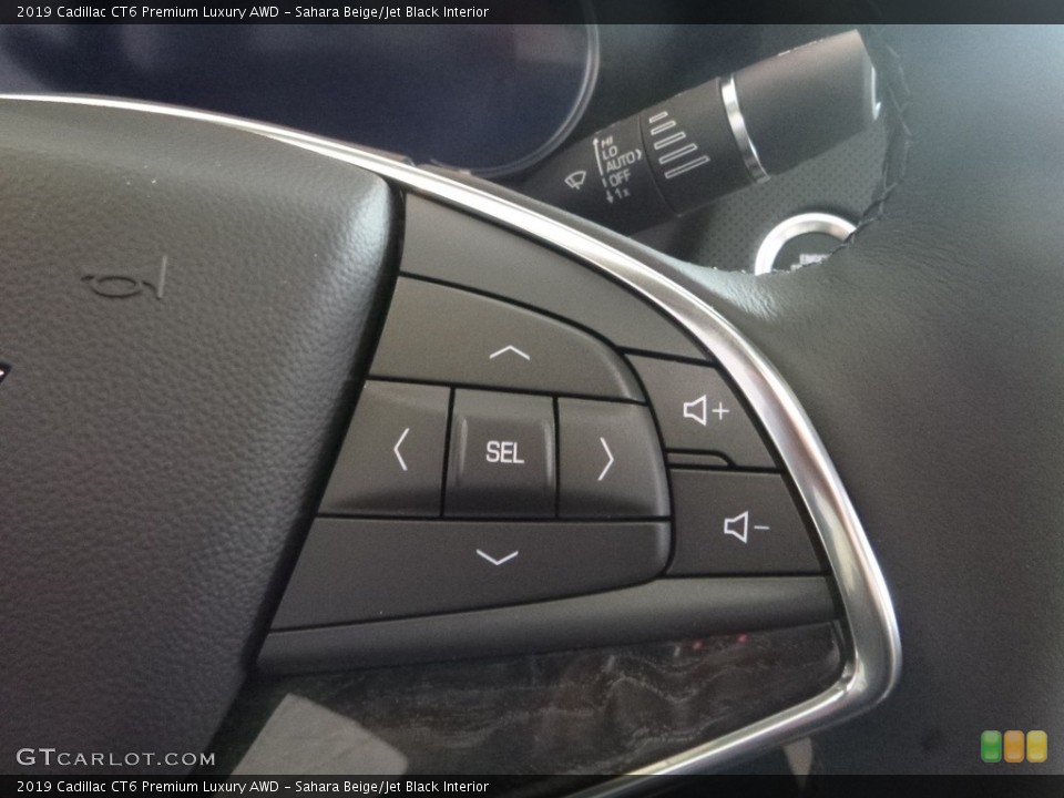 Sahara Beige/Jet Black Interior Steering Wheel for the 2019 Cadillac CT6 Premium Luxury AWD #131390337
