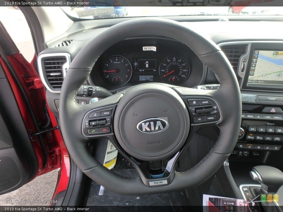 Black Interior Steering Wheel for the 2019 Kia Sportage SX Turbo AWD #131394756