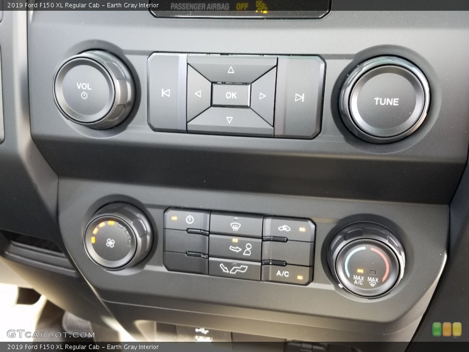 Earth Gray Interior Controls for the 2019 Ford F150 XL Regular Cab #131407707