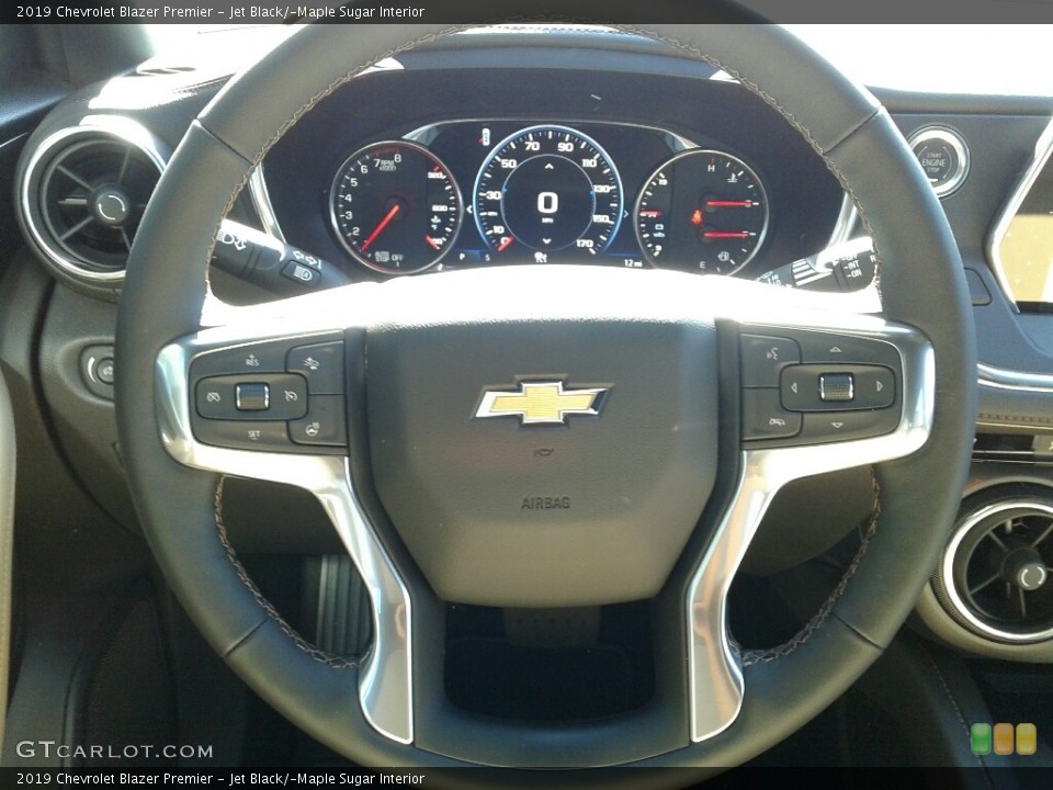 Jet Black/­Maple Sugar Interior Steering Wheel for the 2019 Chevrolet Blazer Premier #131410257