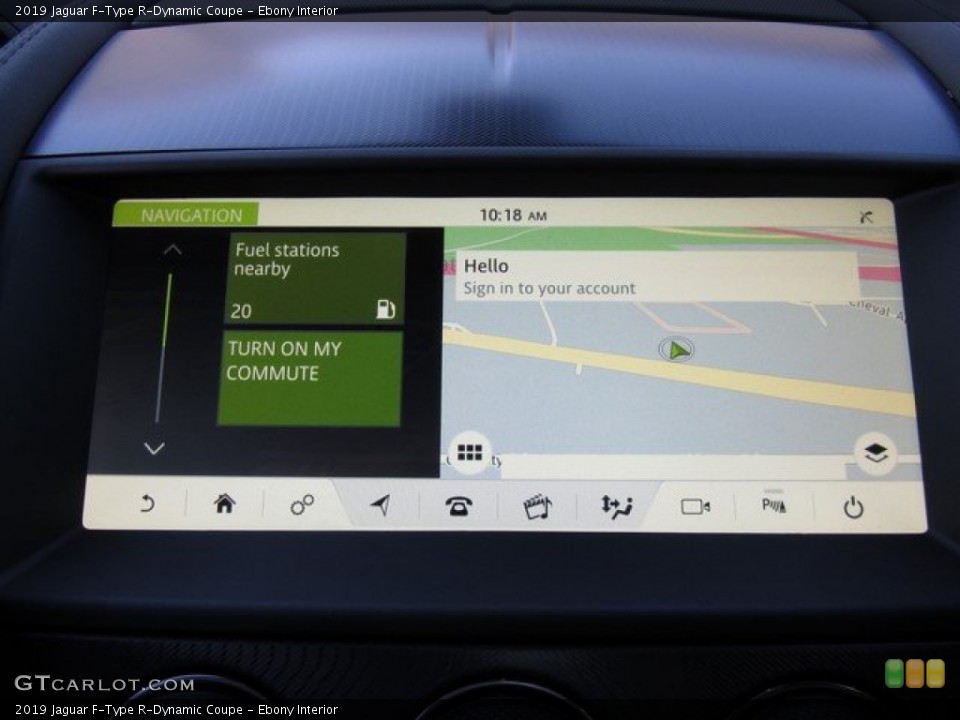 Ebony Interior Navigation for the 2019 Jaguar F-Type R-Dynamic Coupe #131422097