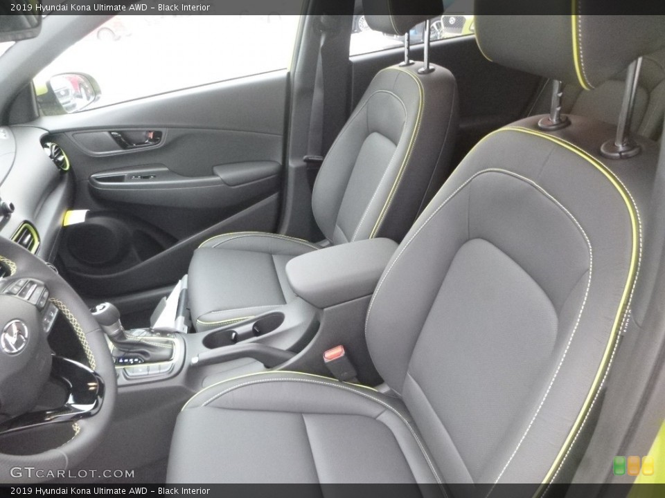 Black Interior Front Seat for the 2019 Hyundai Kona Ultimate AWD #131456818