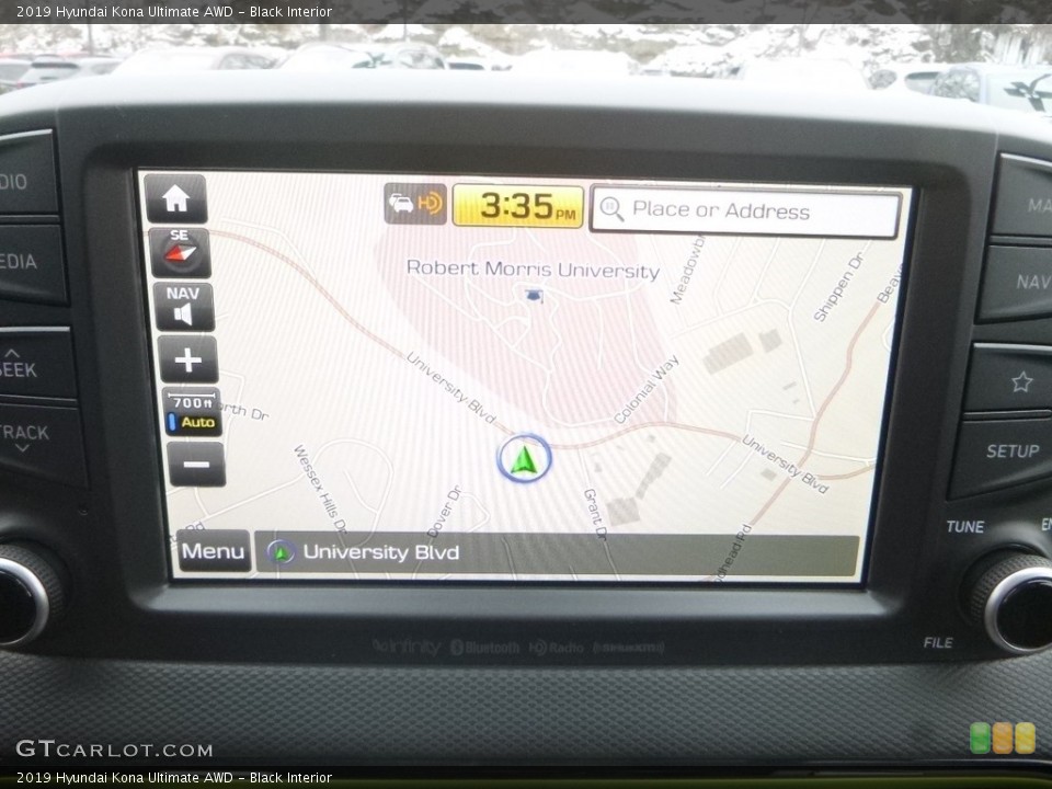 Black Interior Navigation for the 2019 Hyundai Kona Ultimate AWD #131456923